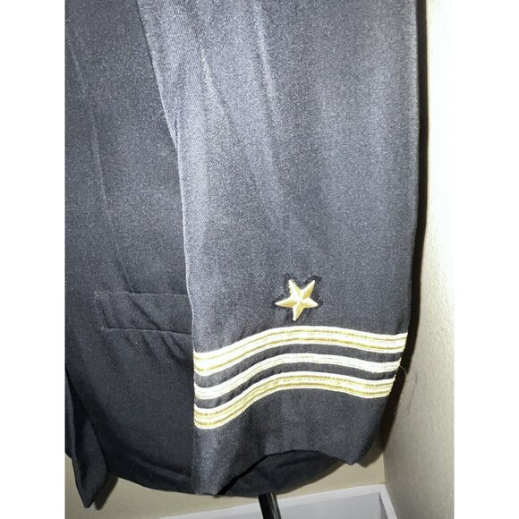 1960's Vietnam War Era US Navy Suit CMDR Naval Uniform Jacket & Pants Black Gold - Picture 4 of 16
